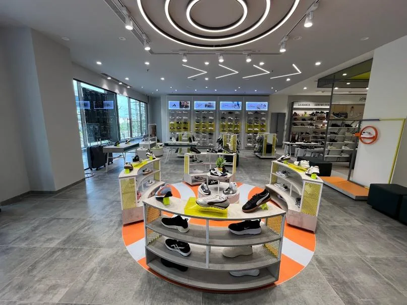 Modern footwear retail floor interior